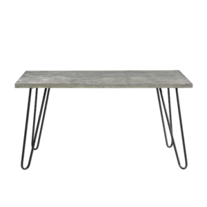 Modern Sleek Design Dining Table 1pc Light Gray Wooden Top Black Finish Metal Legs Dining Furniture