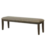 Espresso Warm Gray Solid wood Fabric Bench With Nail heads Ideal For Dining Room Furniture
