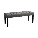 Classic Gray Fabric Solid wood Bench Ideal for Dining Room Furniture