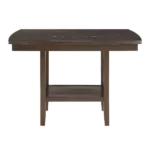 Dark Brown Finish Counter Height Table 1pc Functional Lazy-Susan and Display Shelf Dining Furniture