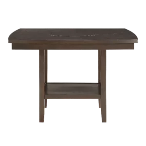 Dark Brown Finish Counter Height Table 1pc Functional Lazy-Susan and Display Shelf Dining Furniture