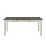Antique White and Rosy Brown Finish 1pc Dining Table with 6x Storage Drawers Casual Look Dining Room Furniture