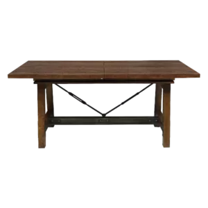 Unique Look Wood Framing 1pc Dining Table w Extension Leaf Industrial Design Casual Dining Furniture
