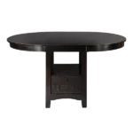 Dark Cherry Finish Counter Height 1pc Dining Table w Extension Leaf and Storage Base Traditional Design Dining Room Furniture