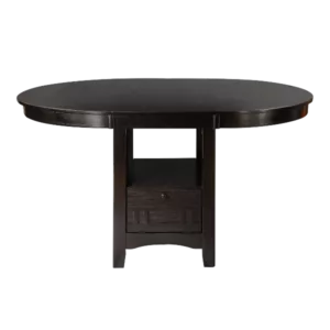 Dark Cherry Finish Counter Height 1pc Dining Table w Extension Leaf and Storage Base Traditional Design Dining Room Furniture