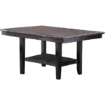 1pc Dining Table Dark Coffee Finish Kitchen Breakfast Dining Room Furniture Table w Storage Shelve Rubber wood