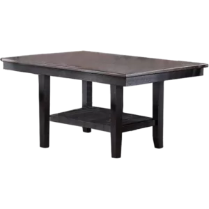 1pc Dining Table Dark Coffee Finish Kitchen Breakfast Dining Room Furniture Table w Storage Shelve Rubber wood