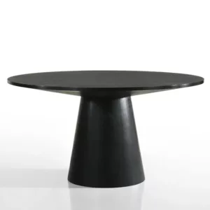 Jasper Ebony Black 59" Wide Contemporary Round Dining Table