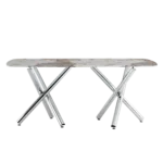 Large modern minimalist rectangular dining table suitable for 6-8 people, equipped with a 0.39 "imitation marble tabletop and metal legs,for Kitchen Dining Living Meeting Room Banquet hall,71"x 40"x30