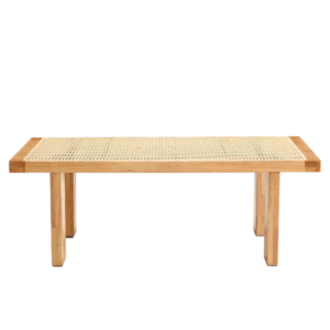 Modern and minimalist rectangular rattan tabletop with rubber wooden legs, imitation rattan woven Chinese side table, suitable for small rectangular tables in living rooms, dining rooms, and bedrooms