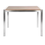 Fuji Contemporary Counter Table in Brushed Stainless Steel and Walnut Wood by LumiSource