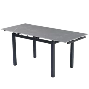 Grey Ceramic Modern Rectangular Expandable Dining Room Table For Space-Saving Kitchen Small Space -Table Top