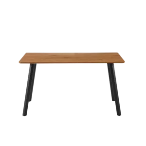 Modern Design Rectangle MDF Restaurant Wooden Dining Table With Metal Frame