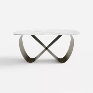 Snow Mountain Butterfly Shaped Base Sintered Stone Dining Table