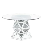 ACME Noralie Dining Table, Mirrored & Faux Diamonds