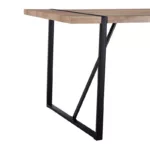 55"Rustic Industrial Rectangular MDF Wood Colour Dining Table For 4-6 Person, With 1.5" Thick Engineered Wood Tabletop and Black Metal Legs, For writing DeskKitchen terrace Dining Living Room