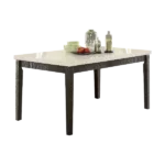 ACME Nolan Dining Table in White Marble & Salvage Dark Oak