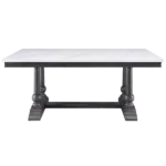 ACME Yabeina Dining Table , Marble Top & Gray Oak Finish