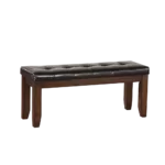 Black PU & Espresso Solid Wood Bench Ideal For Living Room Bedroom