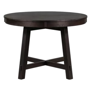Modern Espresso Solid Wood Round Dining Table of Wooden Legs For Dining Room