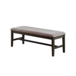 Modern Grey Dining Bench of Solid Wood Frame With Upholstered Cushion Ideal For Living Room Bedroom.