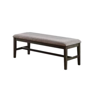 Modern Grey Dining Bench of Solid Wood Frame With Upholstered Cushion Ideal For Living Room Bedroom.