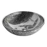 Modern Design Black Glass Round Bathroom Vessel Sink