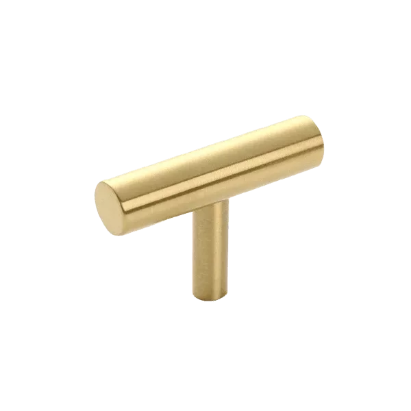 Cabinet Hardware Brass Gold 2 in. (50mm) T-Shape Knob