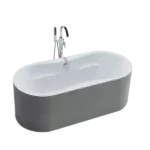 67 in. Acrylic Slipper Flat bottom Non-Whirlpool Reversible Drain Bathtub in White