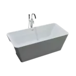 67 in. Acrylic Slipper Flat bottom Rectangular Non-Whirlpool Reversible Drain Bathtub in White
