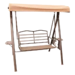 2-Person Outdoor Patio Porch Swing Chair in Beige