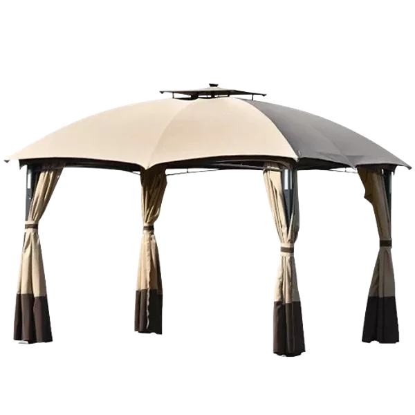 Round Metal Modern  Party Tent Gazebo in Brown Color