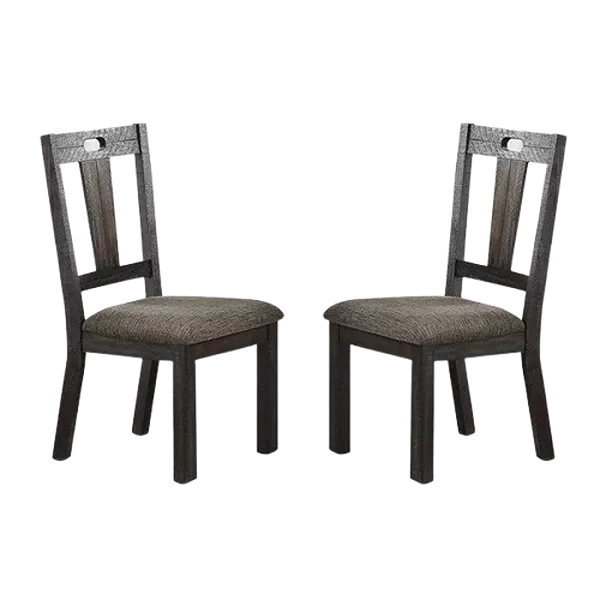 Modern Dark Grey 6pc Dining Set Rectangular Wooden Table With Leaf 1 Bench And 4 Chairs Cushion Seats For Dining Room