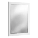 24 in. W x 30 in. H Framed Rectangular Beveled Edge Bathroom Vanity Mirror in White