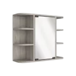 Light Gray Finish Medicine Cabinet Milano with Six External Shelves Mirror