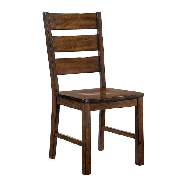 Modern Walnut Set of 2 Solid Wood Slat Back Dining Chairs For Dining Room