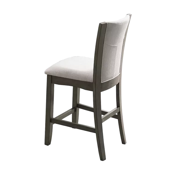 Modern Gray 2pc Solid Wood Dining Chair with Upholstered Seat For Dining Room