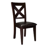 Modern Brown 7pc Dining Set Rectangular Table with Self-Storing Leaf And 6 Side Chairs For Dining Room