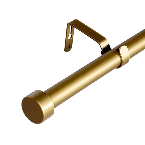 48 in. - 88 in. adjustable sizes single Curtain Gold Rod with End Cap Finials