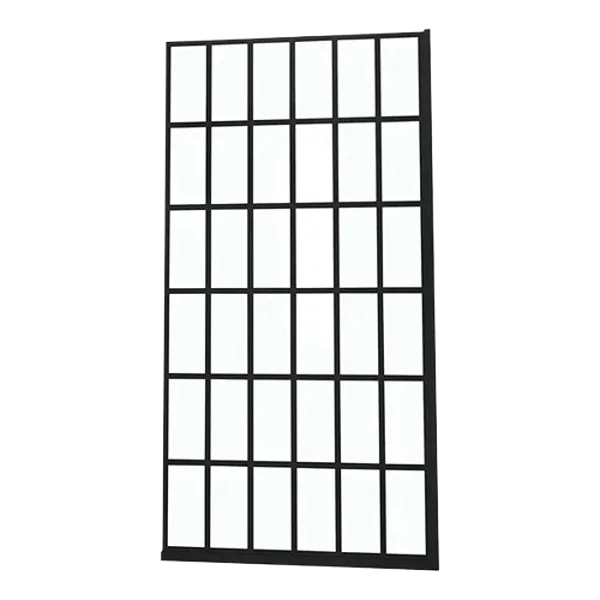Shower Door 38" W x 72" H Single Panel Frameless Fixed Shower Door, Open Entry Design in Matte Black