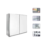 30x26 Inch Double-Door Mirror Medicine Cabinet - Versatile Surface Mount or Recessed Installation, Aluminum Craftsmanship, Elevating Functionality and Style in Your Space.