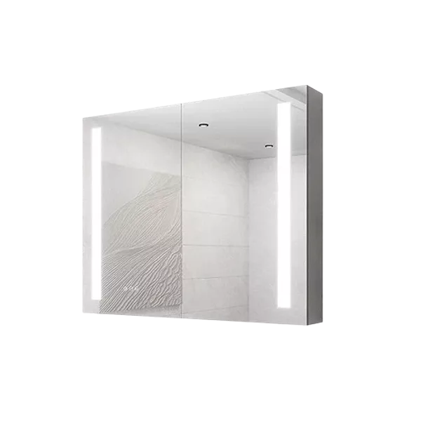 36 x 30 inch Medicine Cabinet with LED Vanity Mirror, Anti-Fog, Dimmable, Recessed or Surface Mount, Aluminum 3000K~6000K Lighted Double Door Bathroom Cabinet with Touch Switch