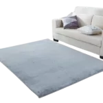 Abstract Design Gray Blue Yellow Machine Washable Super Soft Rug