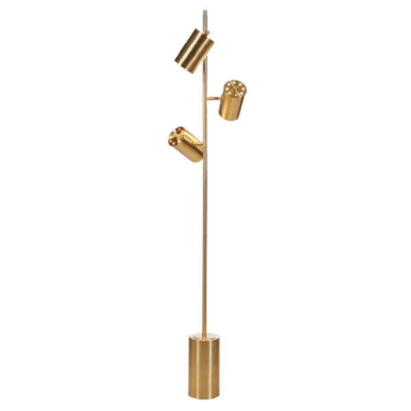 65.5 in. 3 Lights Metal Floor Lamp in Gold