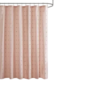 Brooklyn Brooklyn Cotton Jacquard Pom Pom Shower Curtain