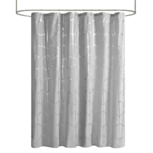Raina Printed Metallic Shower Curtain