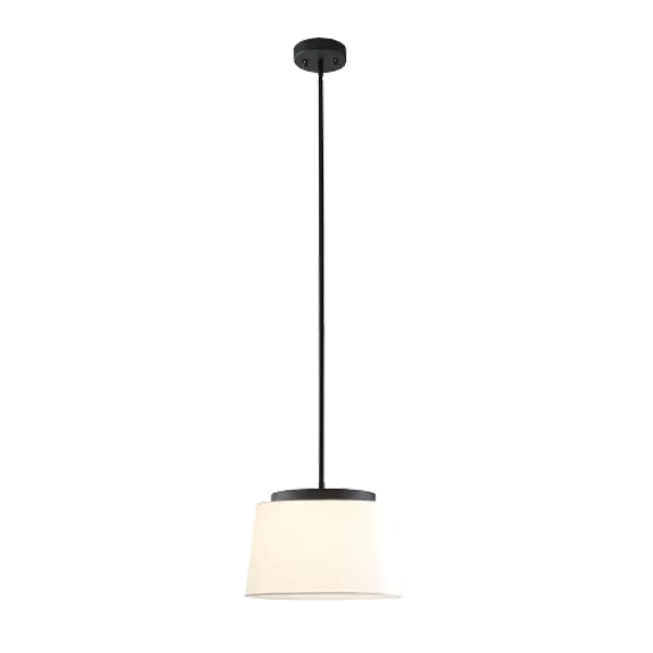 Single Light Black Lansing Pendant with White Glass Shade For Indoor