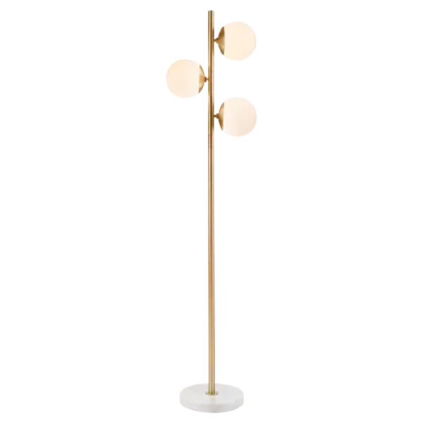 62 in. 3 Lights Metal Texture Undimmable Column Lamp for Living Room in Gold