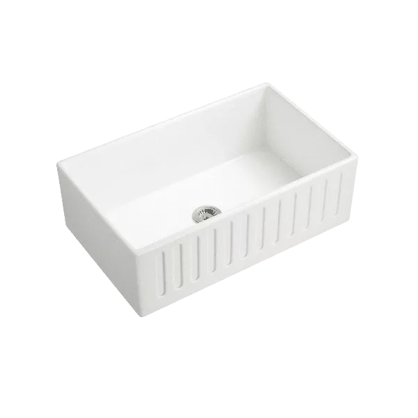 30 in. Single Bowl Farmhouse Apron Workstation Kitchen Sink in White Color