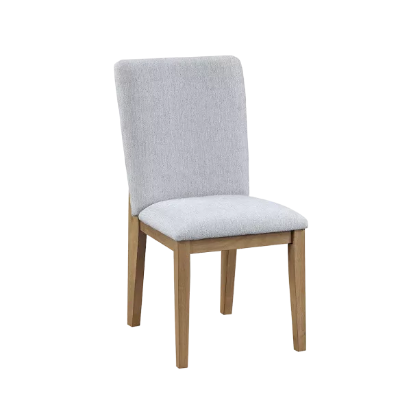 Modern Gray Set of 2 Linen Fabric Dining Chair of Wooden Frame And Legs For Dining Room